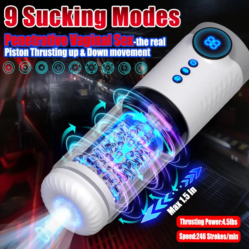 9-Frequency Fully Automatic Telescopic Rotating Male Masturbator
