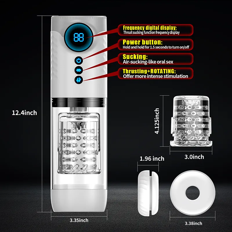 9-Frequency Fully Automatic Telescopic Rotating Male Masturbator