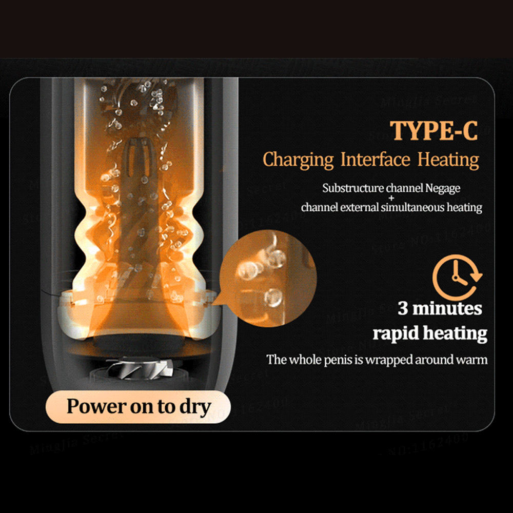 Leten – Black Hurricane Hole - 6 Modes Telescopic Suction Heating Male Masturbation Cup