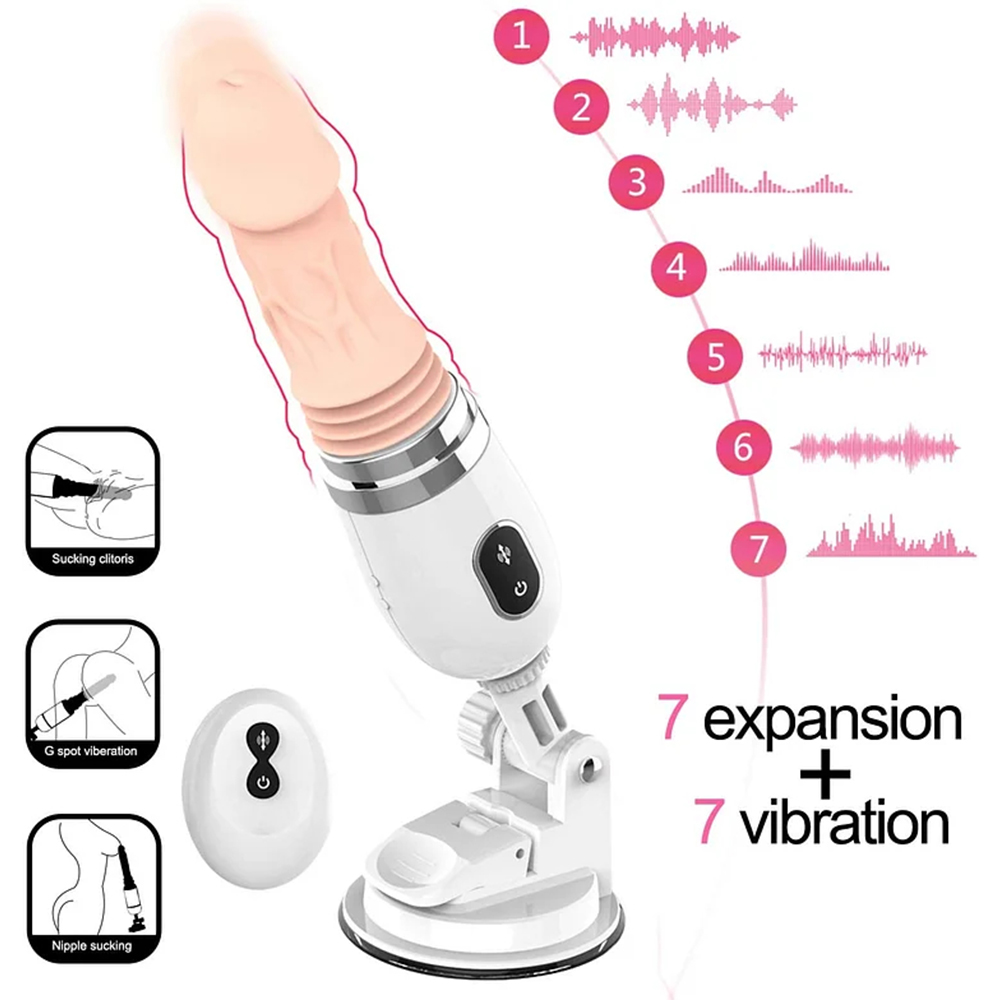 Remote Control Automatic 7-Frequency Telescopic Vibration Intelligent Heating Dildo