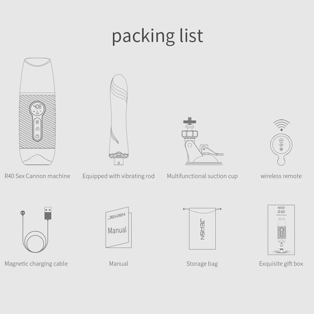 JEUSN R40 Wireless Remote Control Fully Automatic Heated Telescopic Penetration Dildo