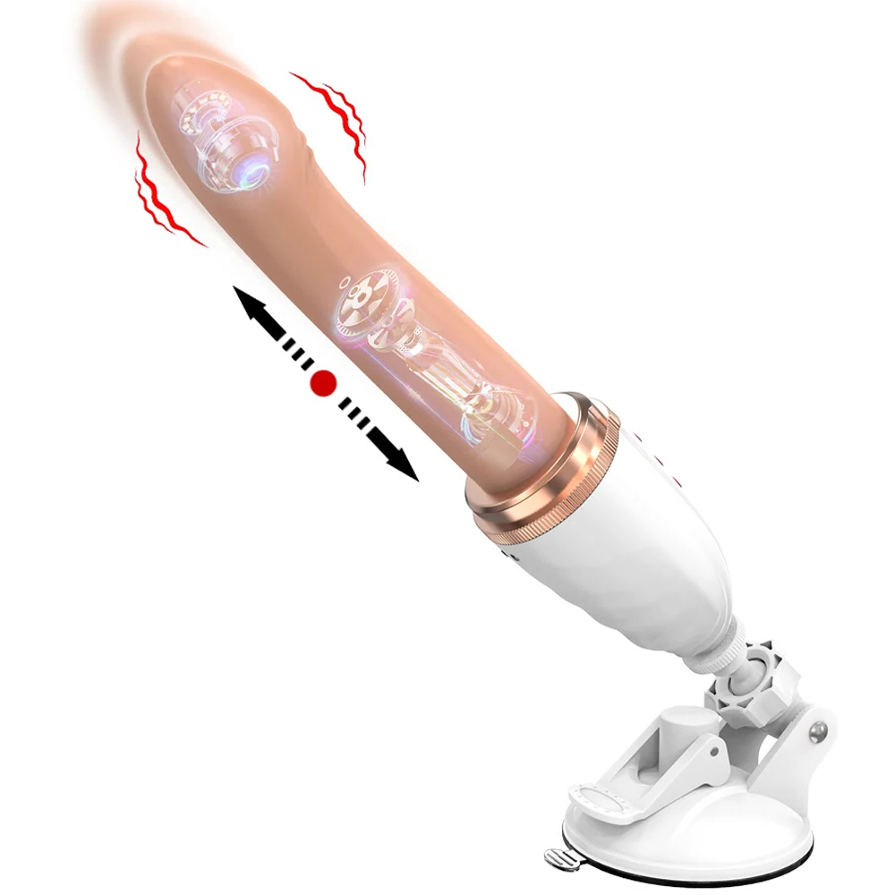 Hands-Free 2-In-1 Fully Automatic Telescopic Vibrating Dildo