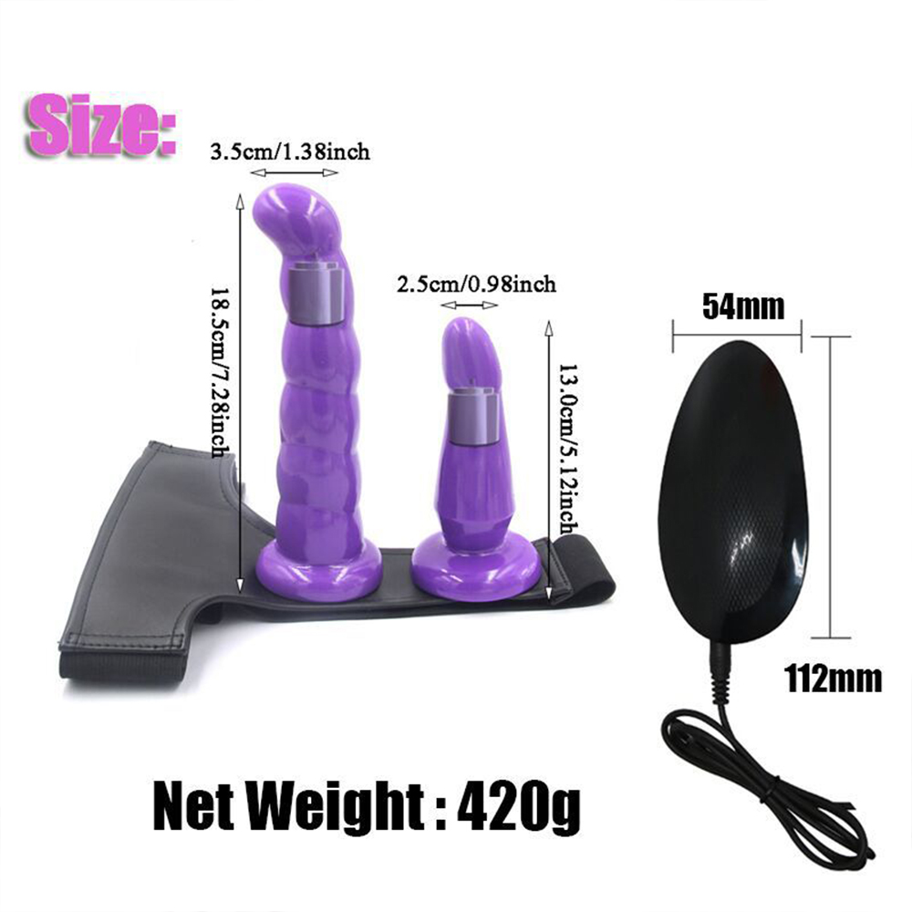 Wireless Remote Control Vibrating Bondage Wearable Double-Ended Realistic Silicone Dildo