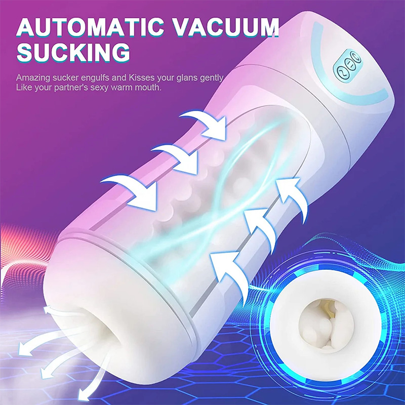 Fully Automatic 7 Vibrating 4 Sucking Waterproof Male Masturbator