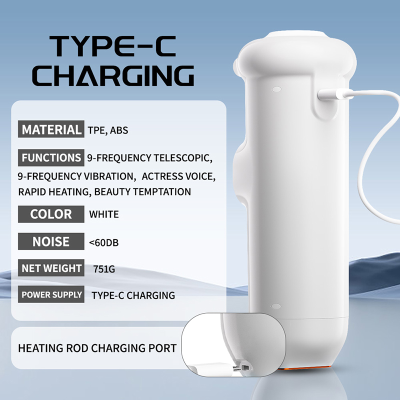 2024 New Uxolclub 9 Vibration & 9 Thrusting Male Masturbator with Heating Moan Function, Full LCD Display Sex Toys for Men