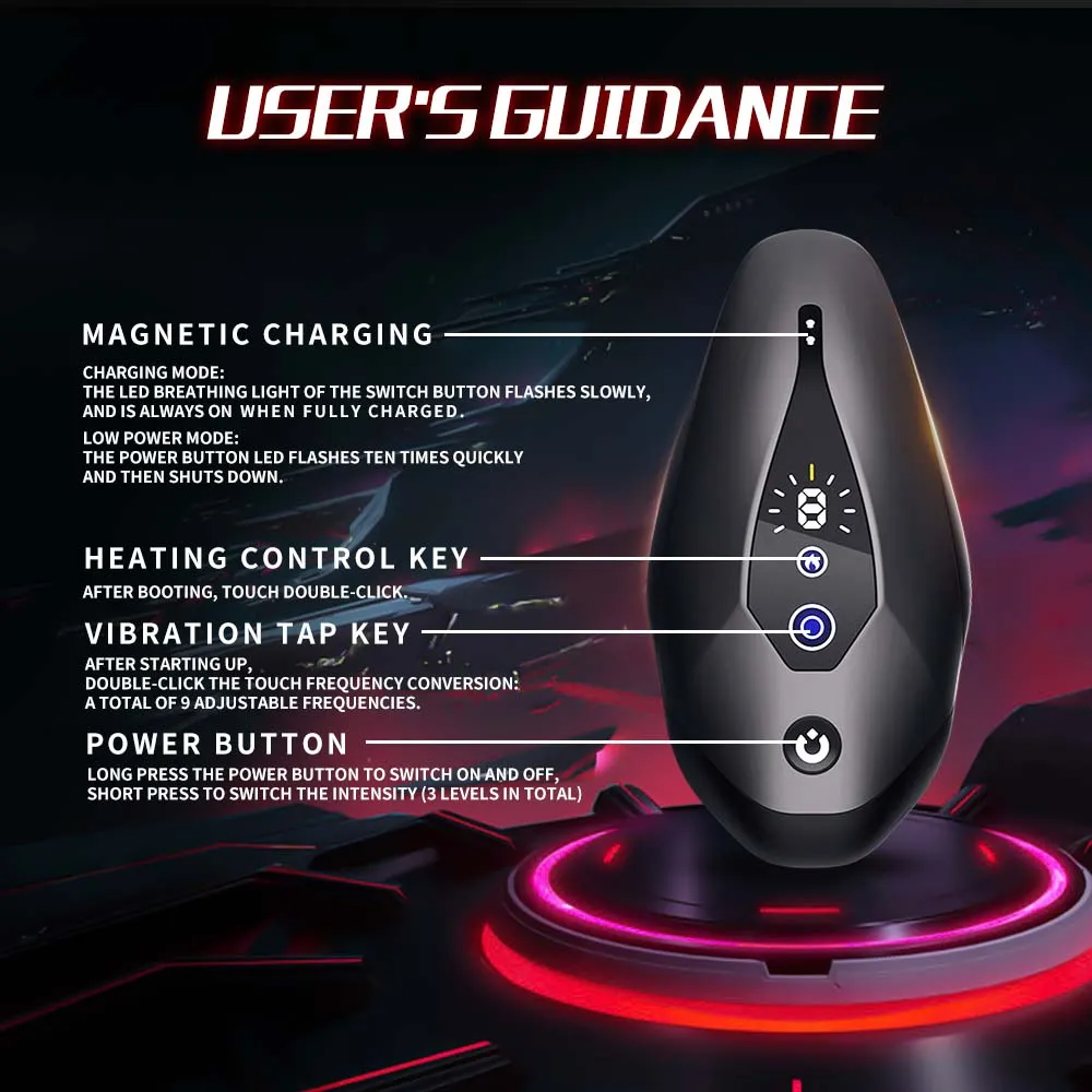 Penis Training Male Masturbator 9 Modes, Vibrating Toy Strokers Glans Trainer Stimulator, Mens Machine Masturbators Adult & Games
