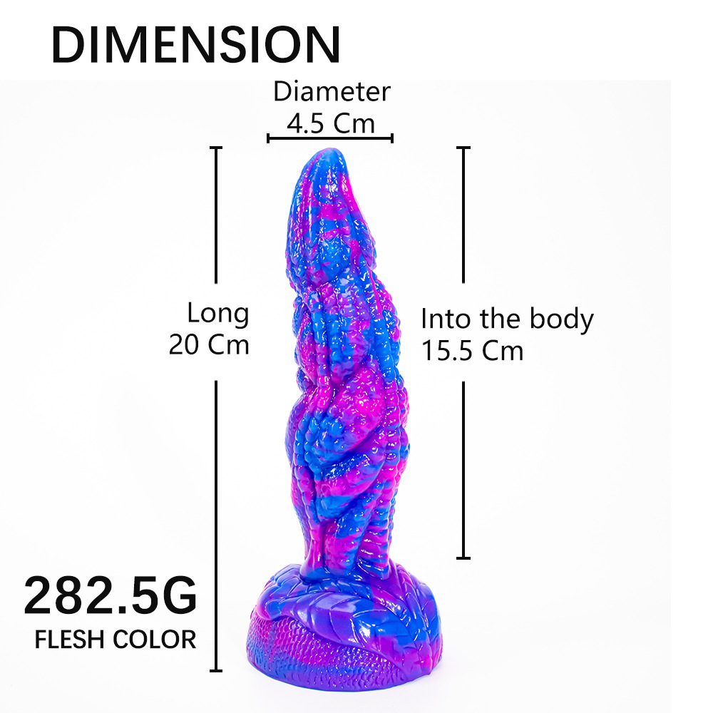Special Shaped Mixed Color Liquid Silicone Manual Dildo