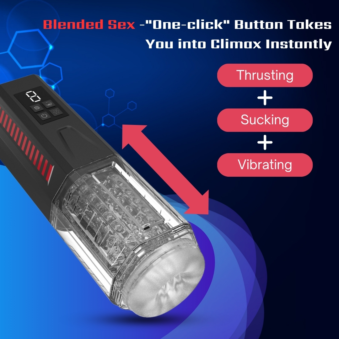 One-Touch Telescopic Sucking And Vibrating Male Masturbation Cup