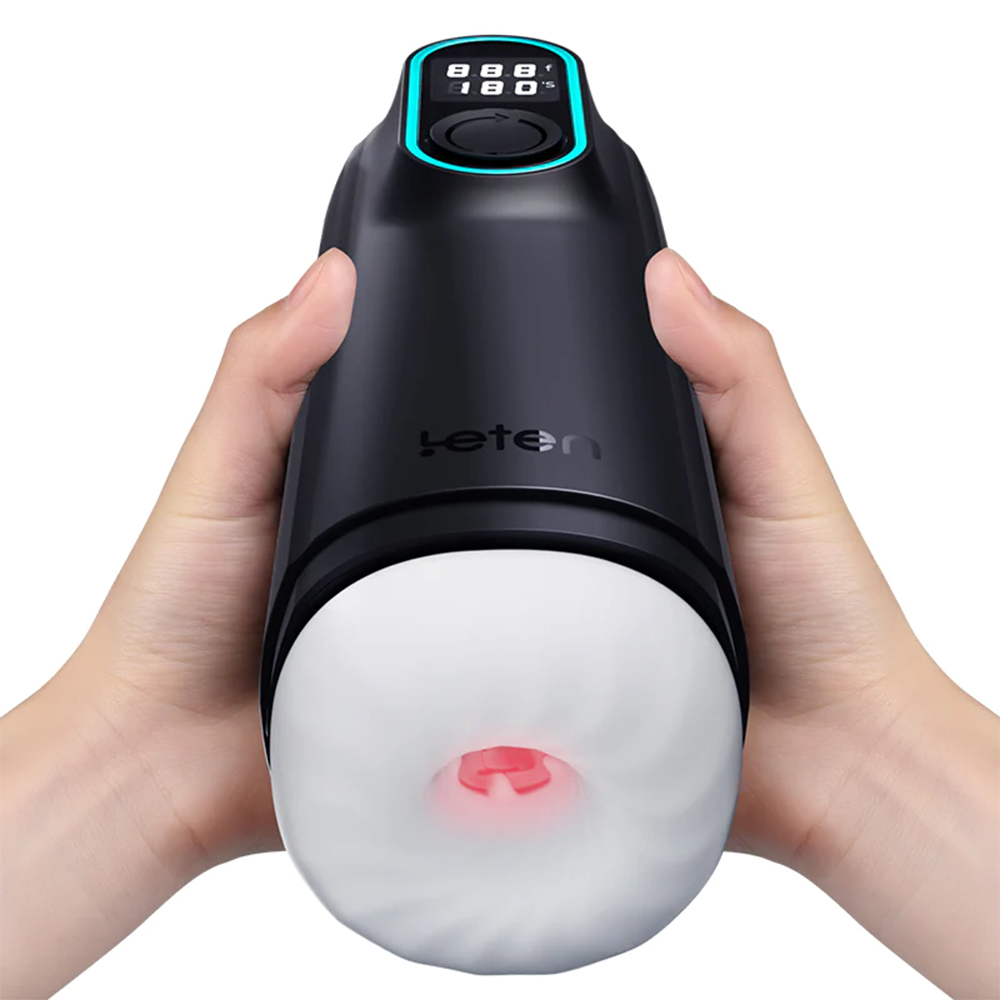 Leten – Black Hurricane Hole - 6 Modes Telescopic Suction Heating Male Masturbation Cup