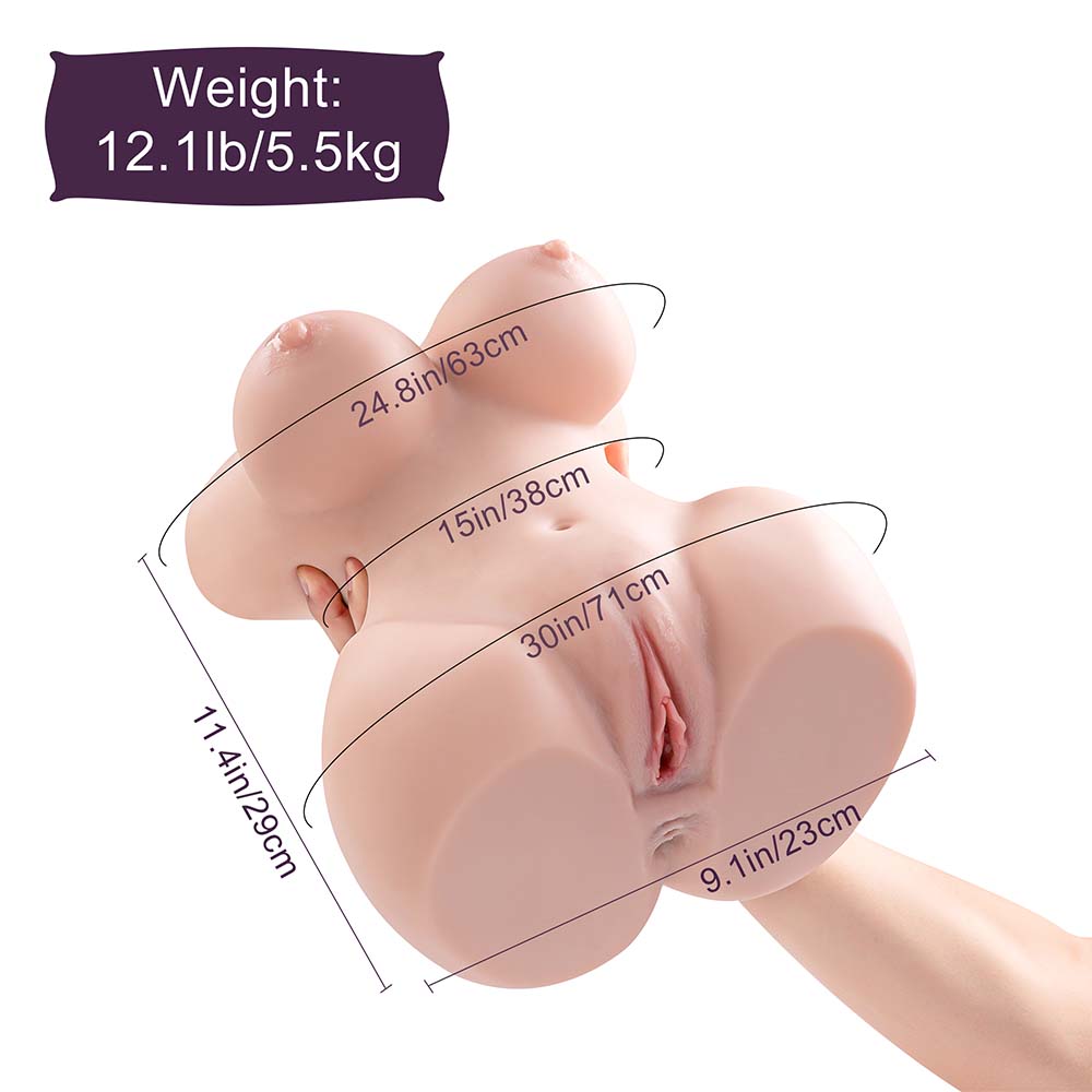 Mature Woman Half Body Silicone Realistic Doll Ass Vagina Buttocks
