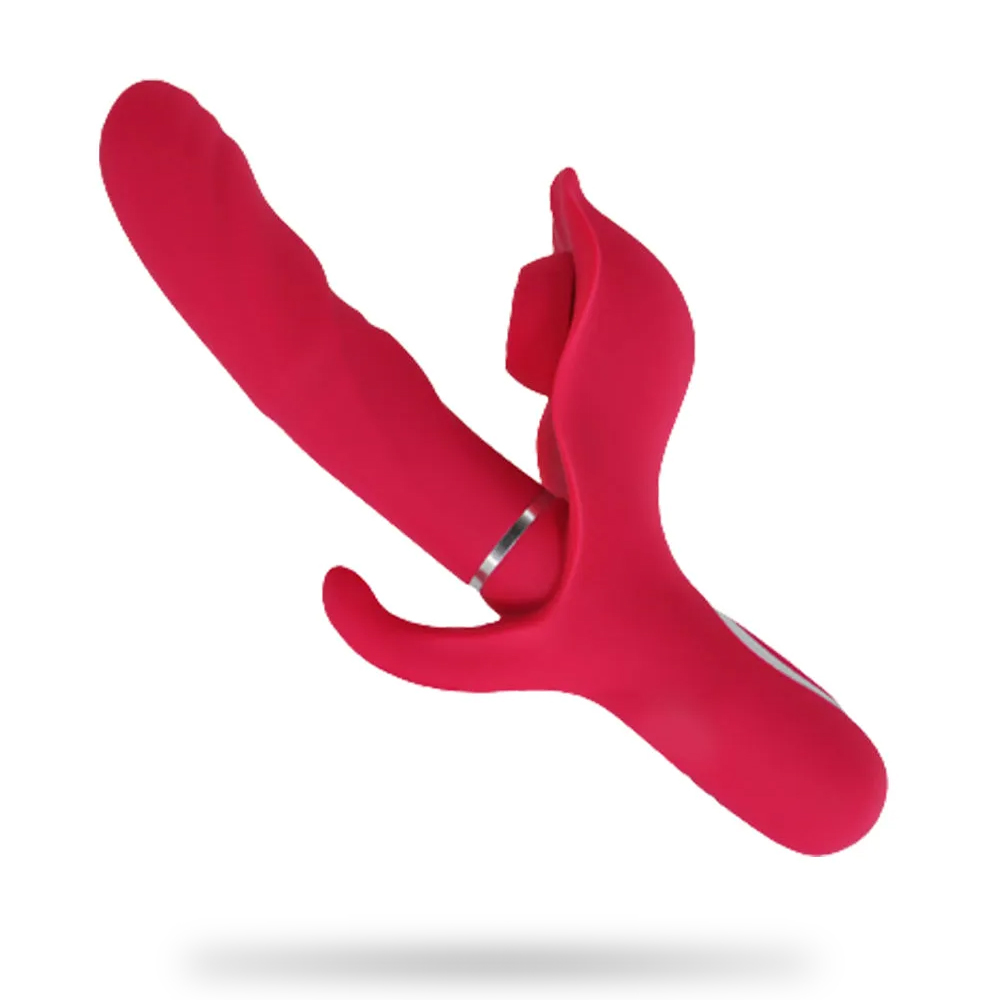 10 Vibration Modes Vibrating Dildo with Slapping & Sucking to Stimulate the Clitoris
