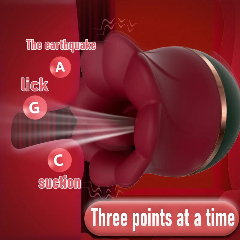 Big Mouth Rose Kiss Sucking Tongue Licking Vibrating Masturbator