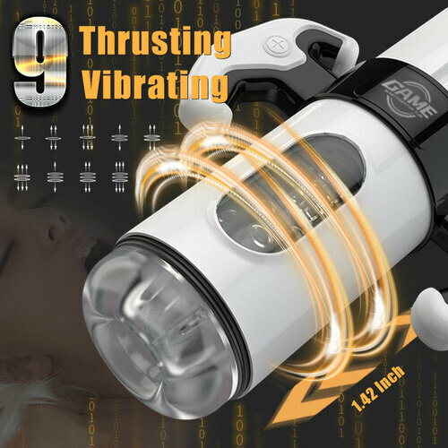 9 Thrusting & Vibrating 2 In 1 Handheld Masturbation Cup