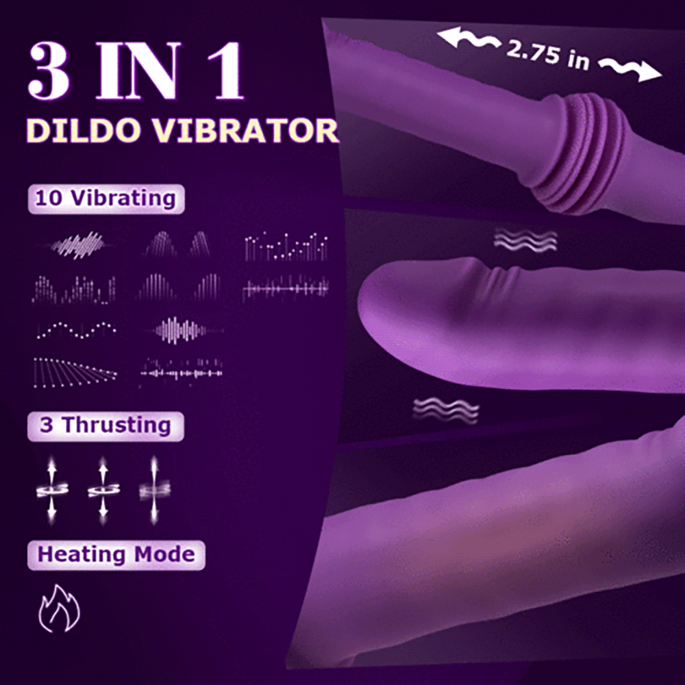 3 Thrusting & 10 Cibrating Modes Heating Thrusting Vibrating Dildo