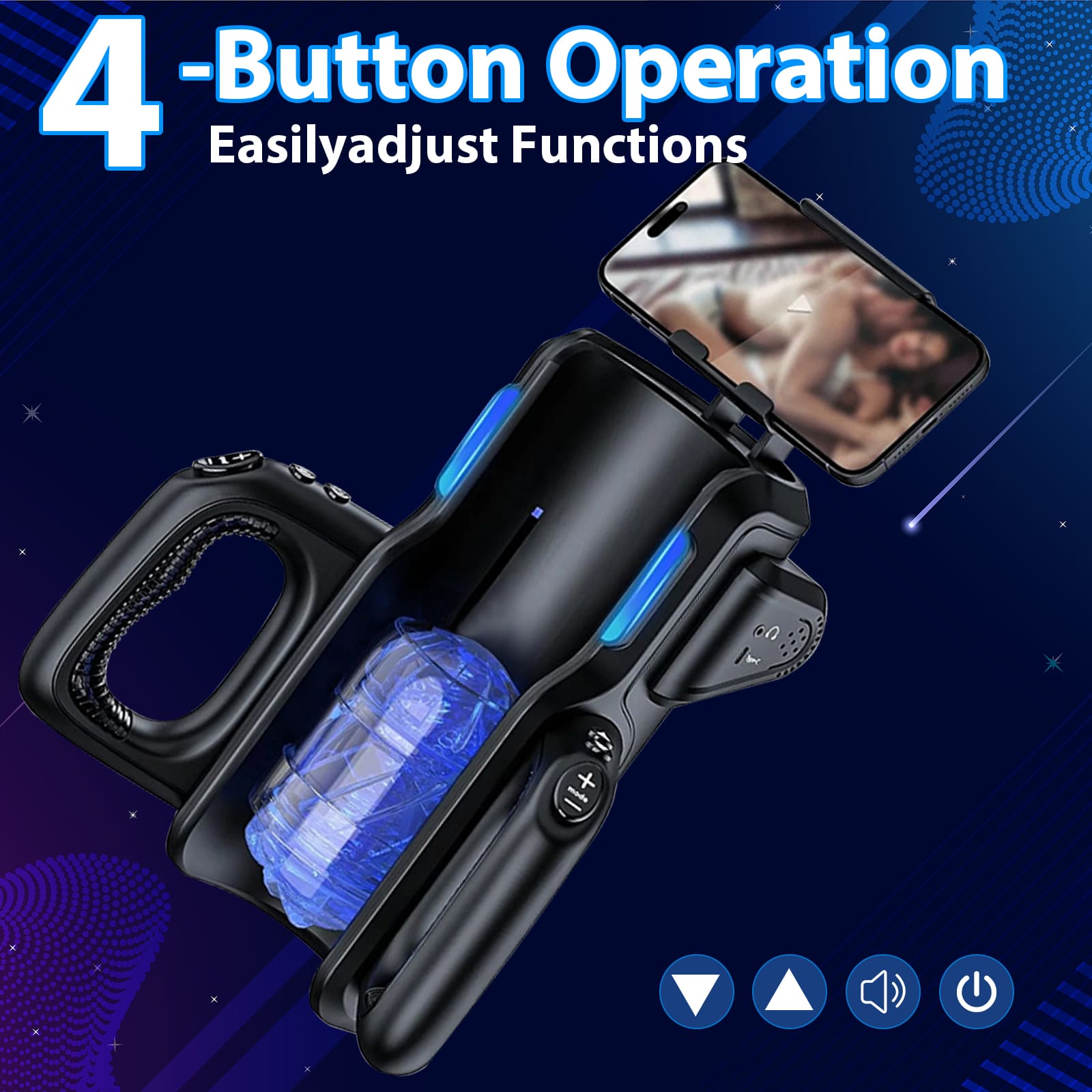 Leten Cannon King Pro Fully Automatic Masturbator Ultra-Long Male Stroke Machine With Handle