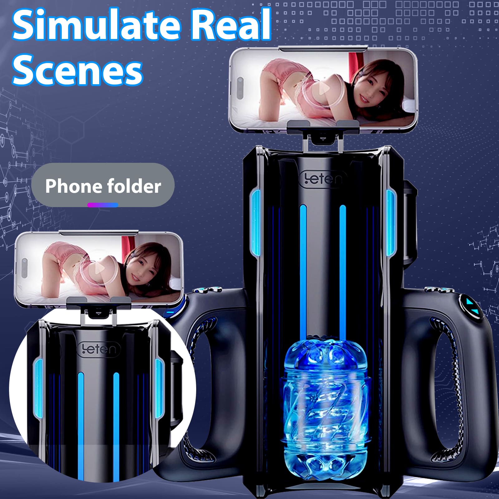 Leten Cannon King Pro Fully Automatic Masturbator Ultra-Long Male Stroke Machine With Handle