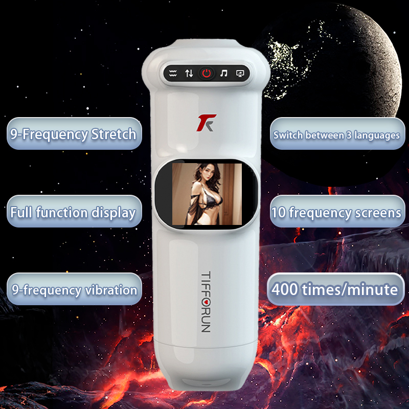2024 New Uxolclub 9 Vibration & 9 Thrusting Male Masturbator with Heating Moan Function, Full LCD Display Sex Toys for Men