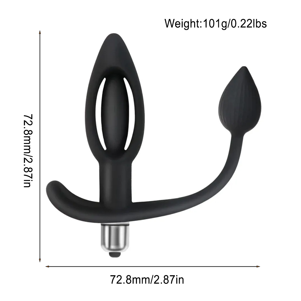 Hollow Thread Silicone Vibrating Anal Plug