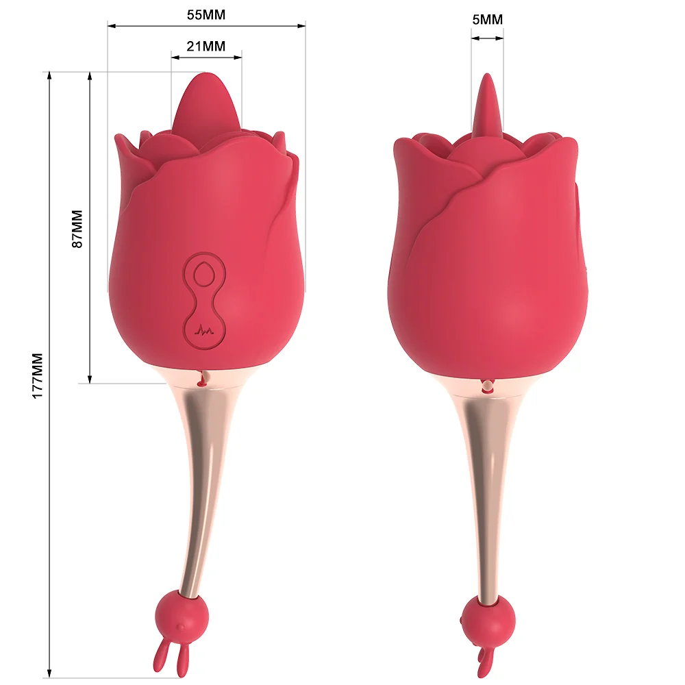 2 Motors & 10 Vibrations Rose Suction Vibrator Masturbation Massager