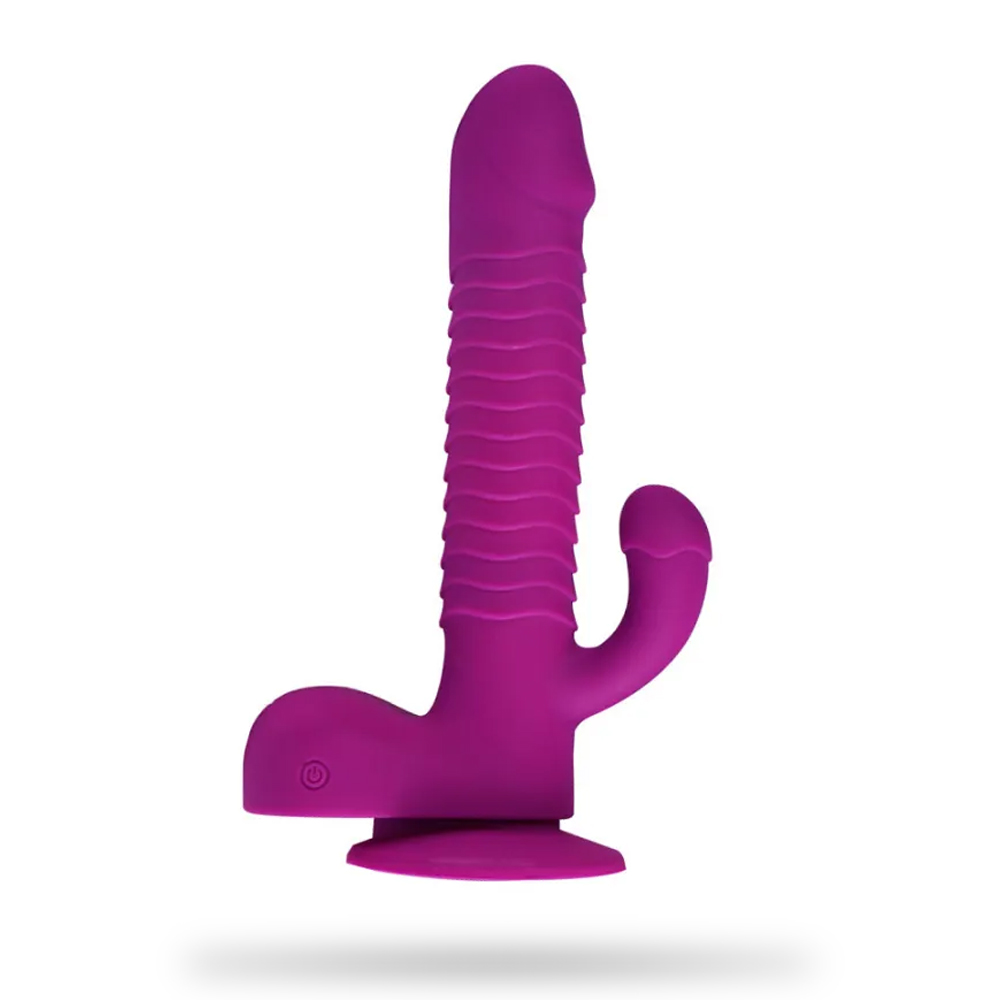 Suction Cup Rabbit Dildo Vibrator with Rotating Thrusting Remote Control