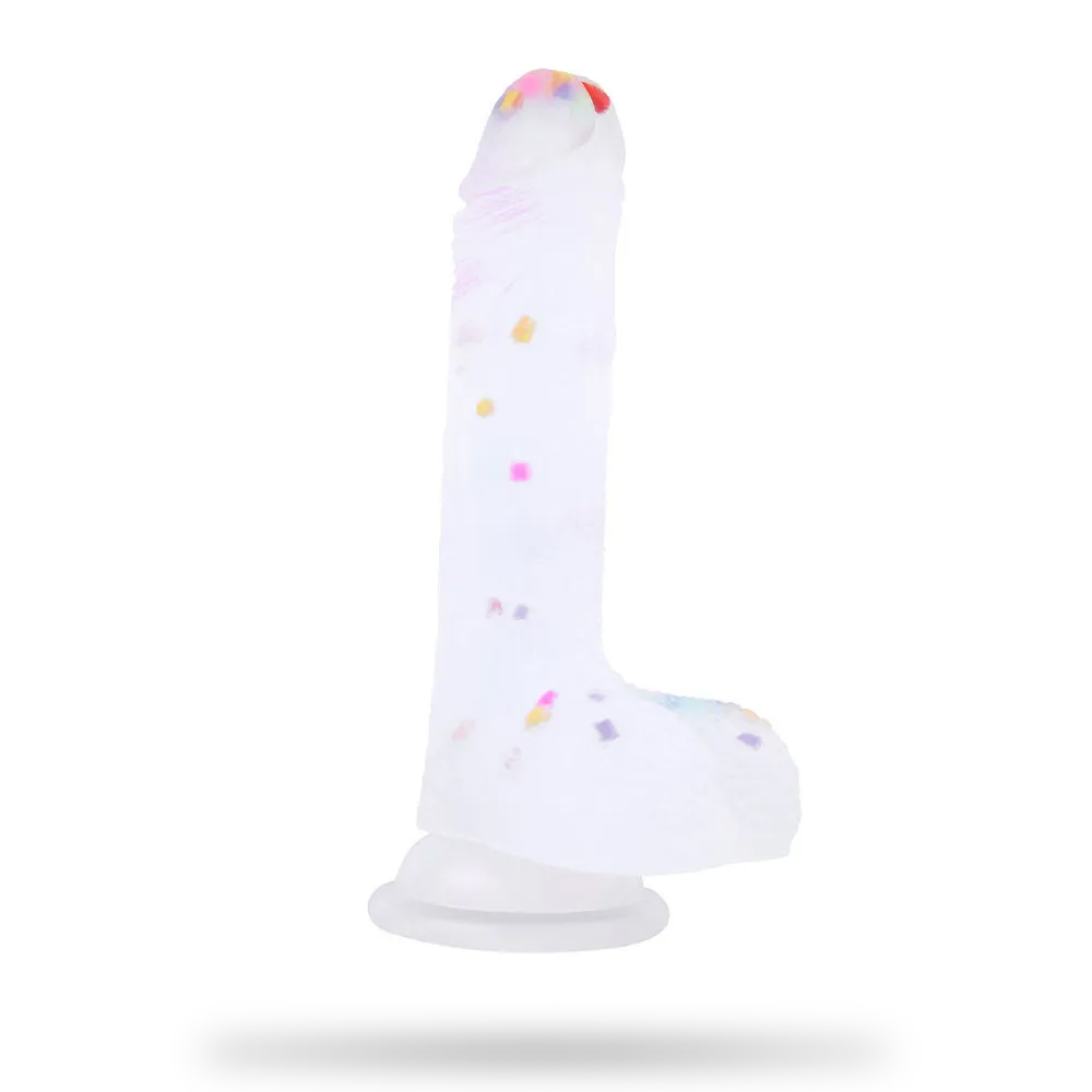 Jelly Silicone Realistic Dildo with Suction Cup Extra Large Dildo 7 Inch