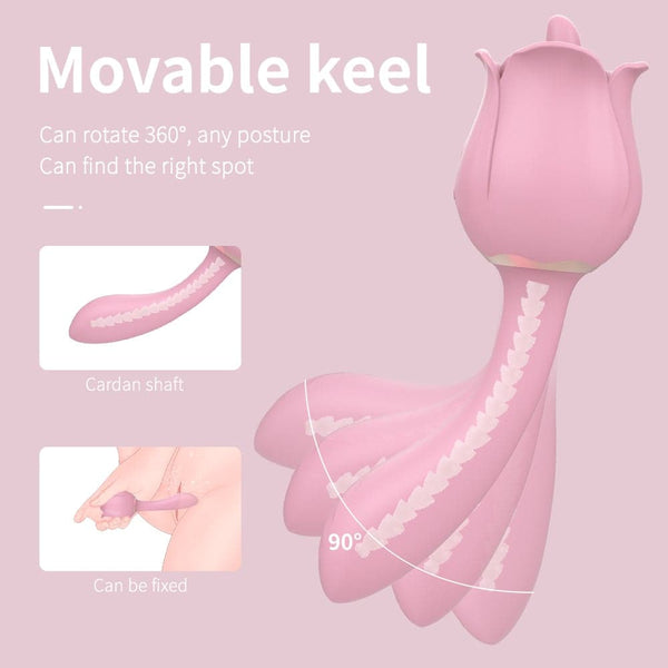 Rose vibrator tongue licking vibrator masturbation stick