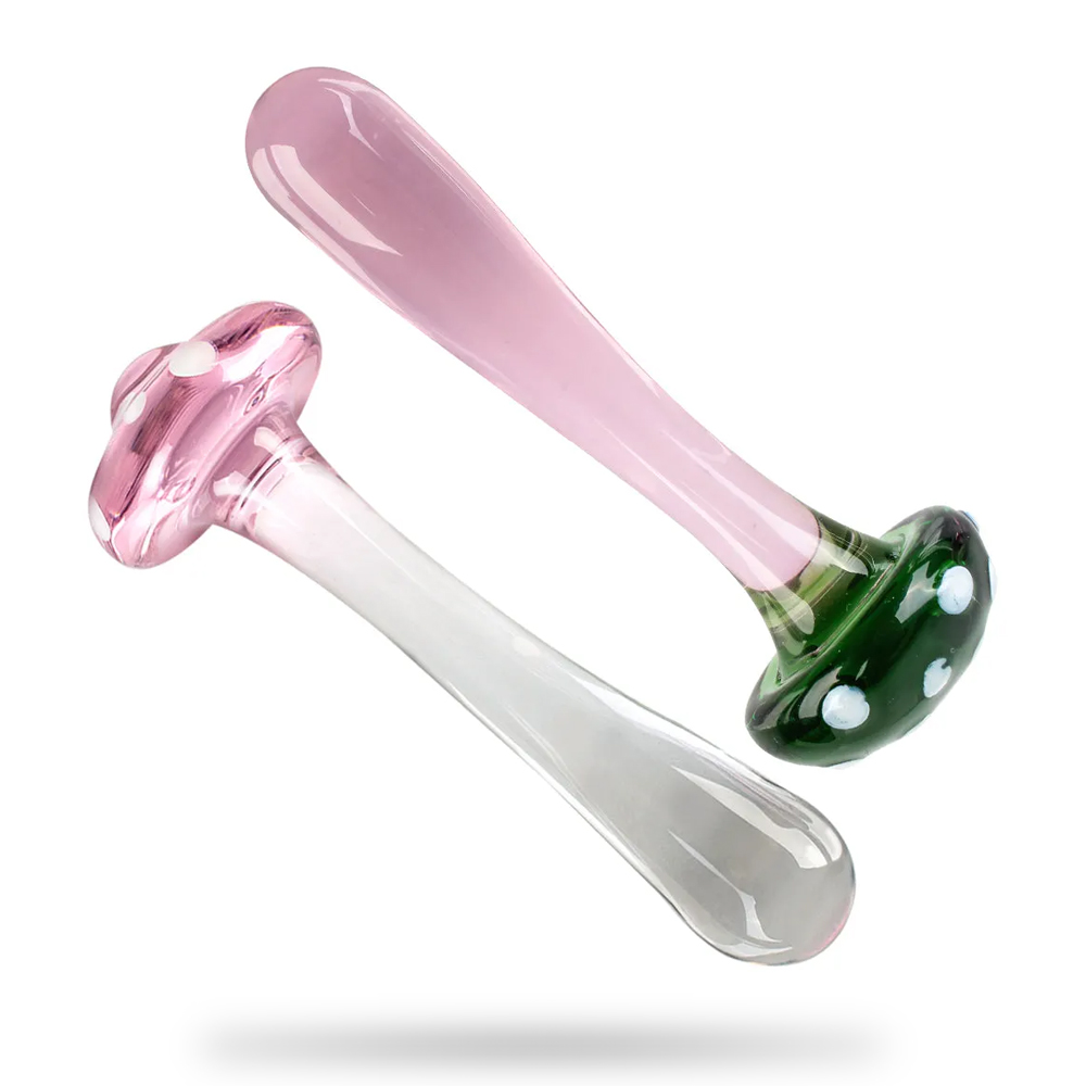 Sexy Mushroom Glass Butt Plug Anal Toys Women Dildos