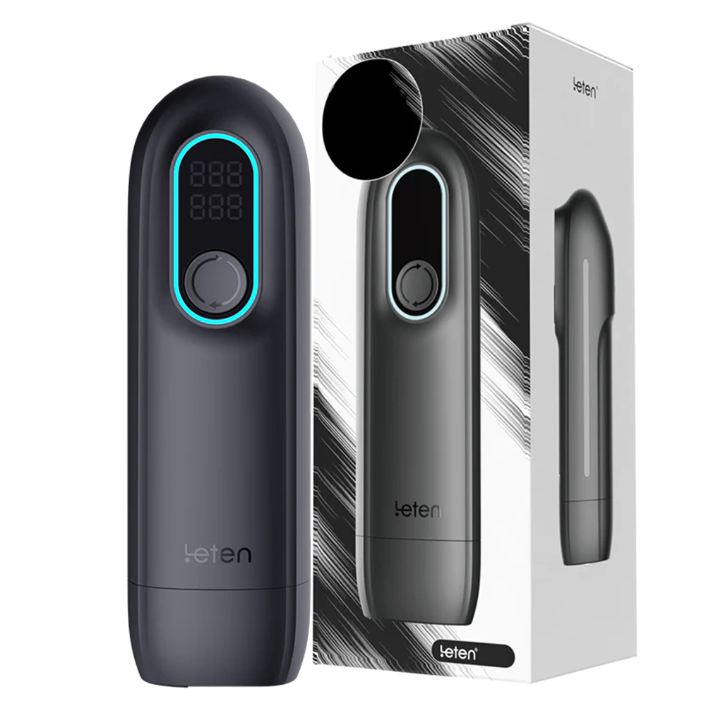 Leten – Black Hurricane Hole - 6 Modes Telescopic Suction Heating Male Masturbation Cup