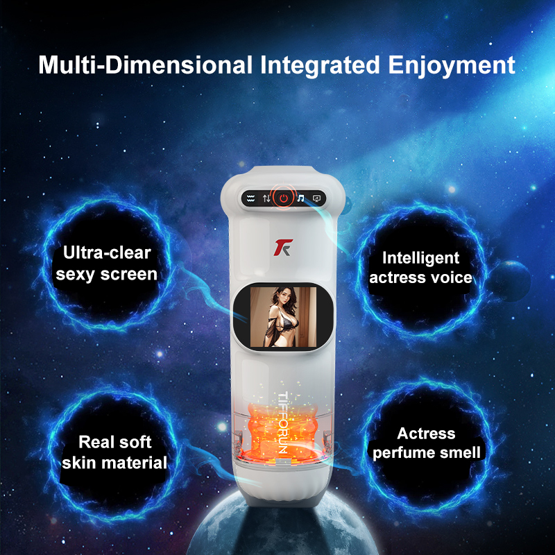 2024 New Uxolclub 9 Vibration Thrusting Male Masturbator with Heating Moan Function, Full LCD Display Sex Toys for Men