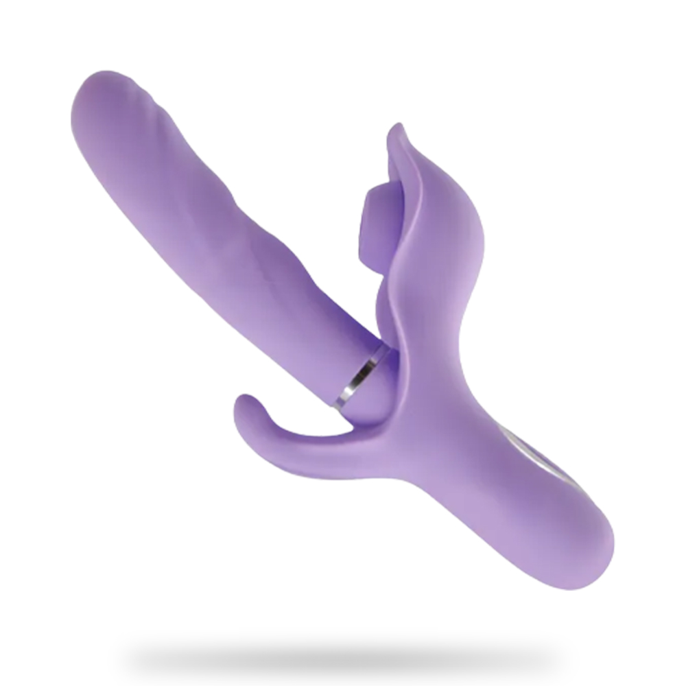 10 Vibration Modes Vibrating Dildo with Slapping & Sucking to Stimulate the Clitoris