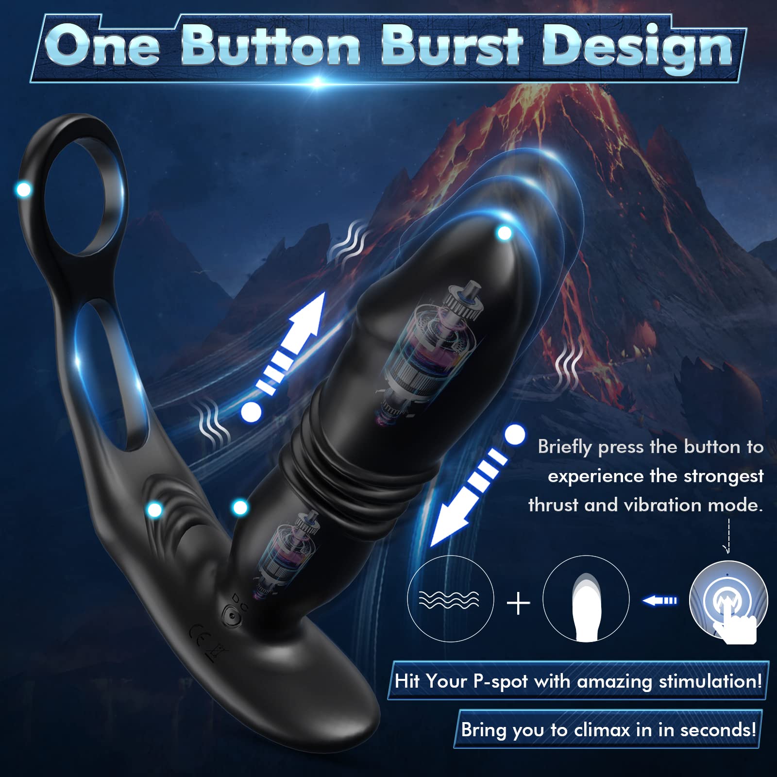 3 in 1 Thrusting Prostate Massager Anal Vibrator