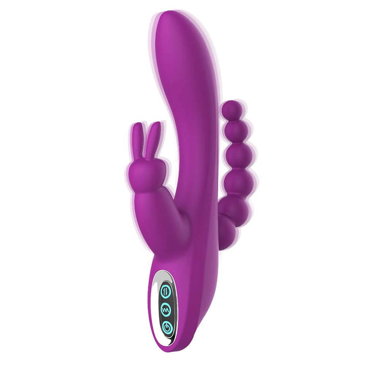 Double-Headed 3-Point Multi-Frequency Vibrating Masturbator