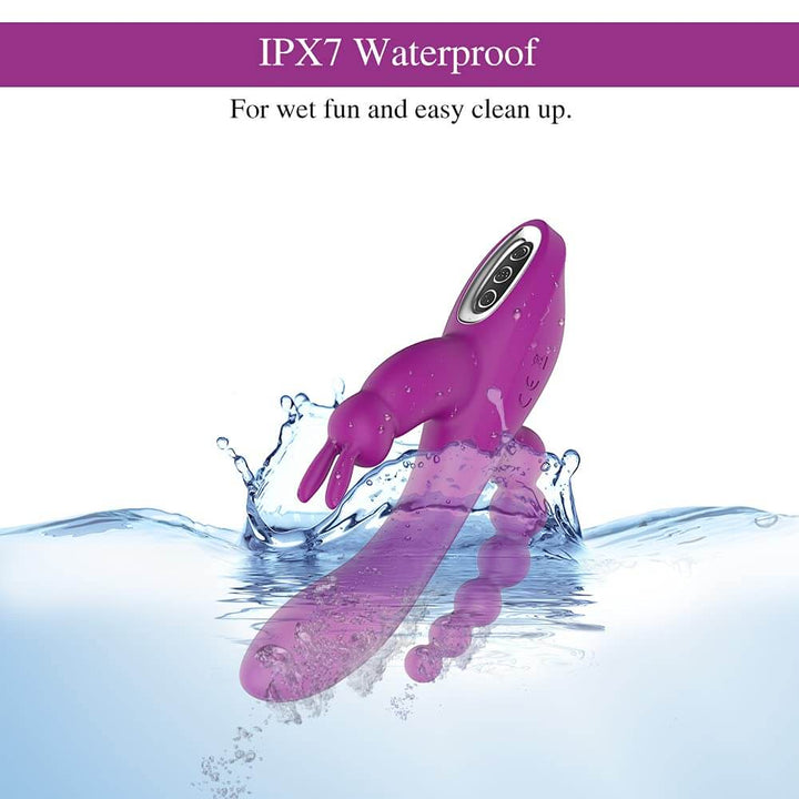 Double-Headed 3-Point Multi-Frequency Vibrating Masturbator