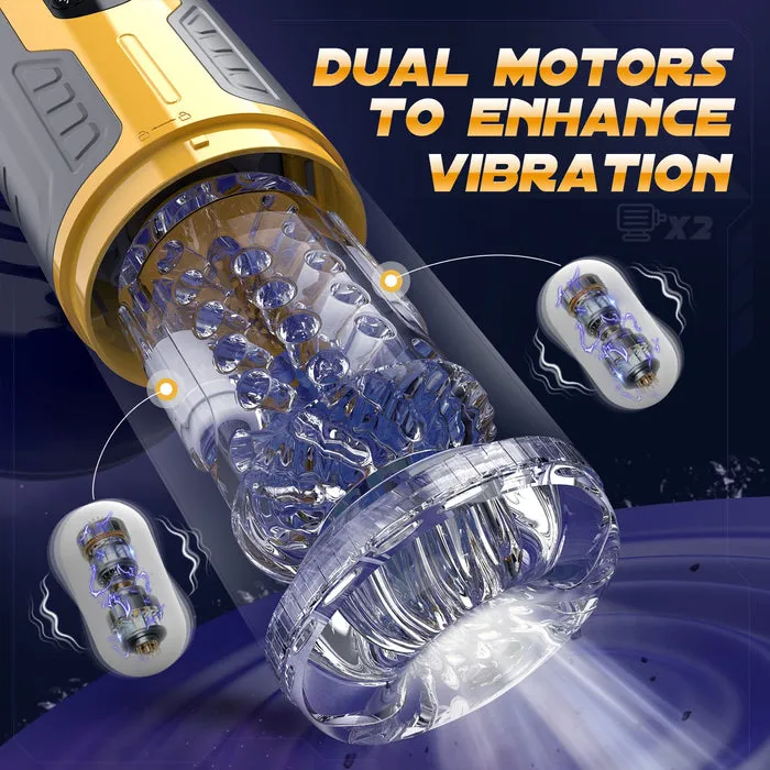 UXOL Truly Waterproof 3 In 1 Masturbation Cup 7 Thrusting Rotation Fully Male Masturbator