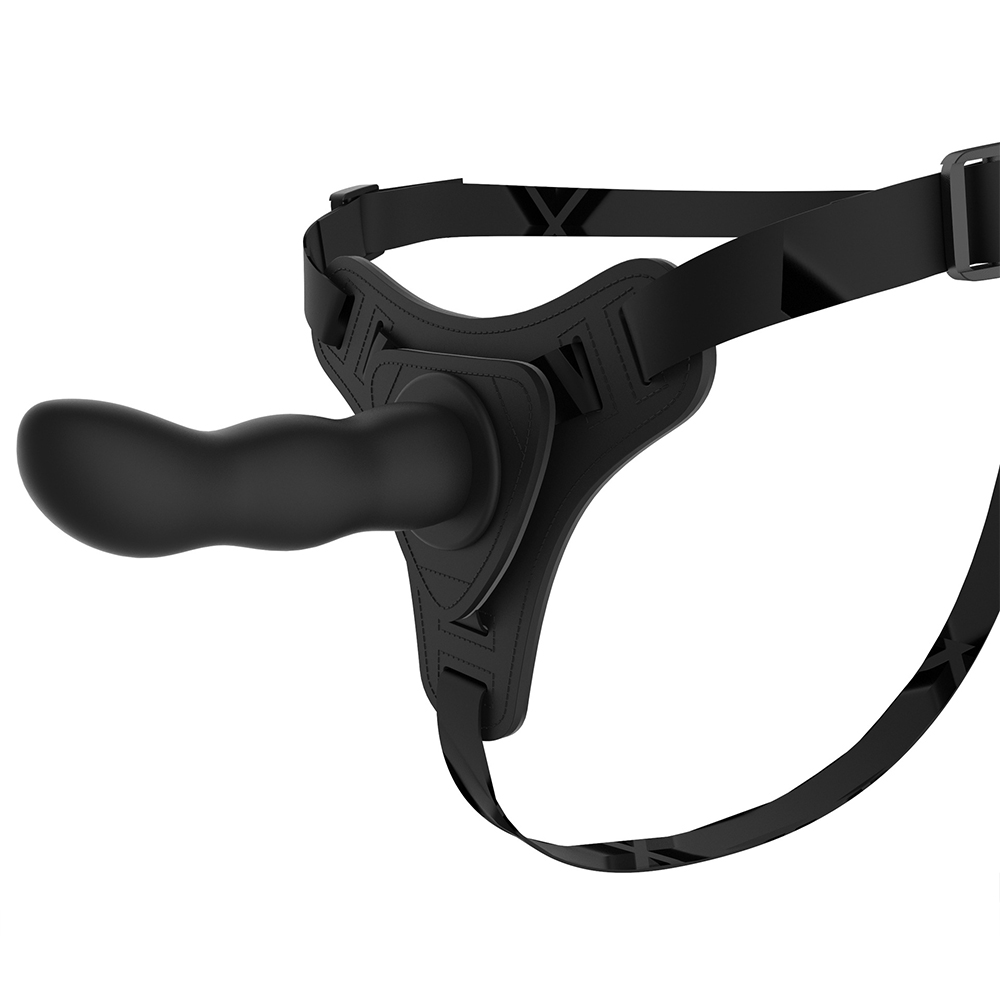 Wearing Leather Pants Style Silicone Penis Dildo