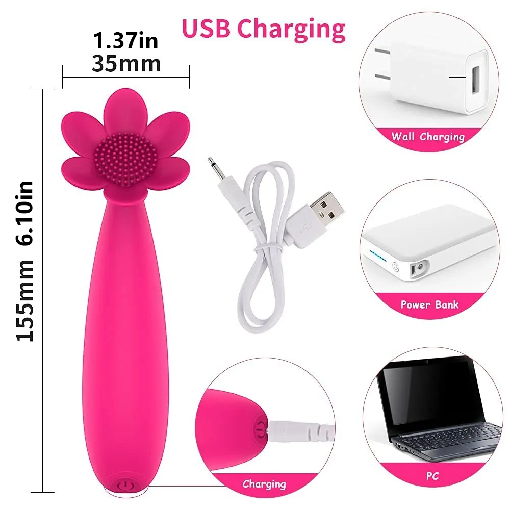19 Vibration Flower Red Vibrator Waterproof Rechargeable Sex Toy