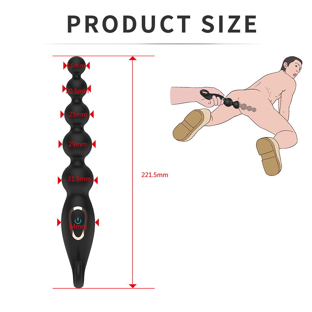 7 Frequency Vibration Anal Plug With Beads In The Back Chamber