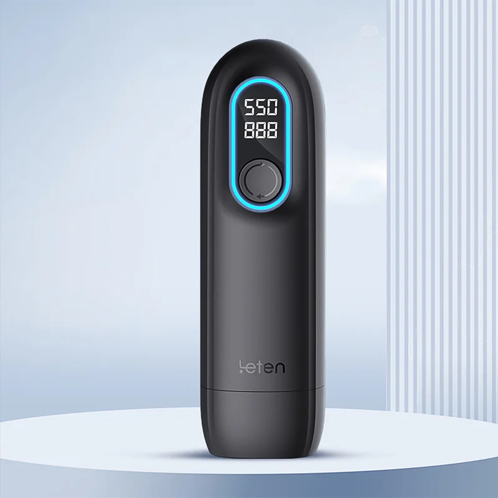 Leten – Black Hurricane Hole - 6 Modes Telescopic Suction Heating Male Masturbation Cup