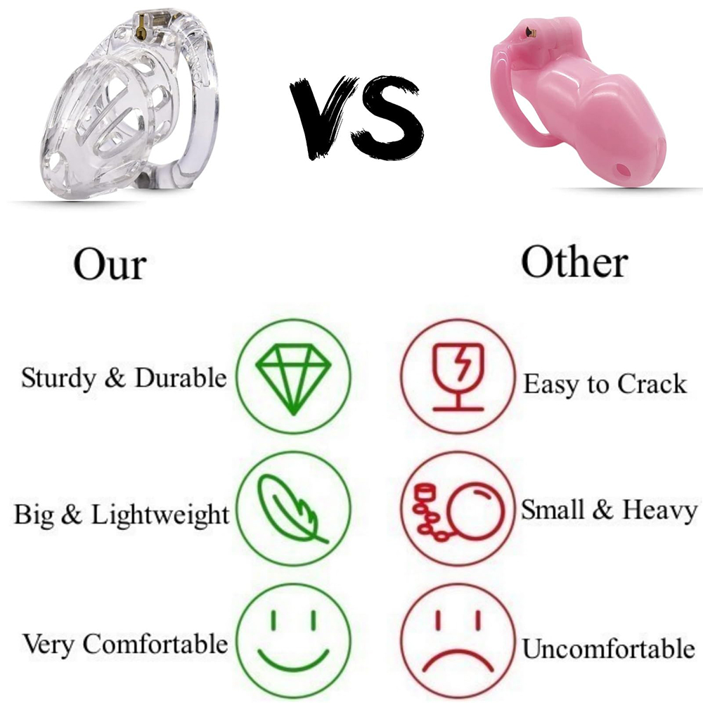 Male Penis Exercise Lightweight Chastity Cage - Adult Sex Toy with 4 Different Size Rings