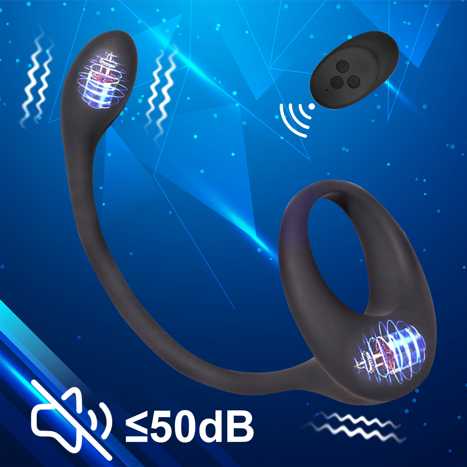 3 in 1 Dual Motor 10 Modes Vibrating Cock Ring with Anal Plug, Uxol 10 Vibration Modes Adult Sex Toys for Men Couples, Prostate Massager G spot Nipple Vibrator Remote Control