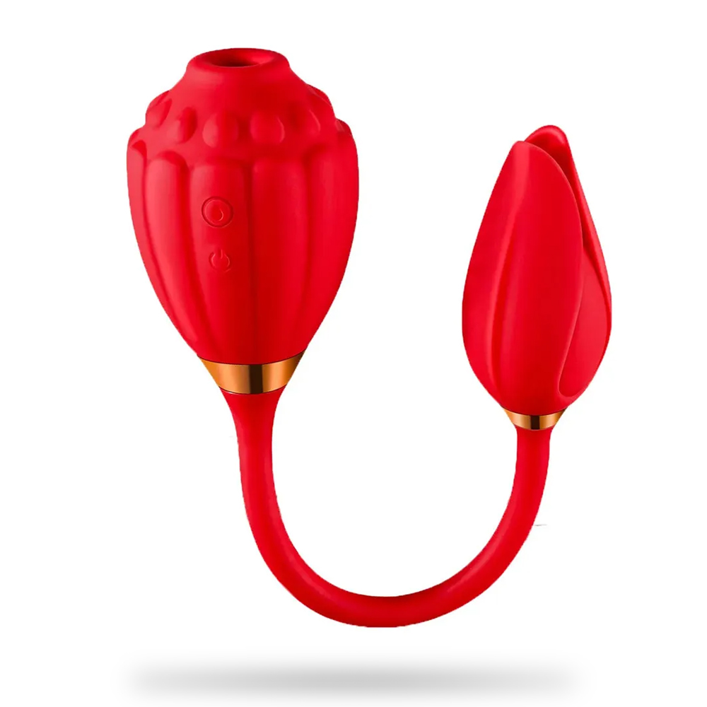 Red Rose Vibrator - 10 Frequency Vibrating Suction with Vibrating Egg