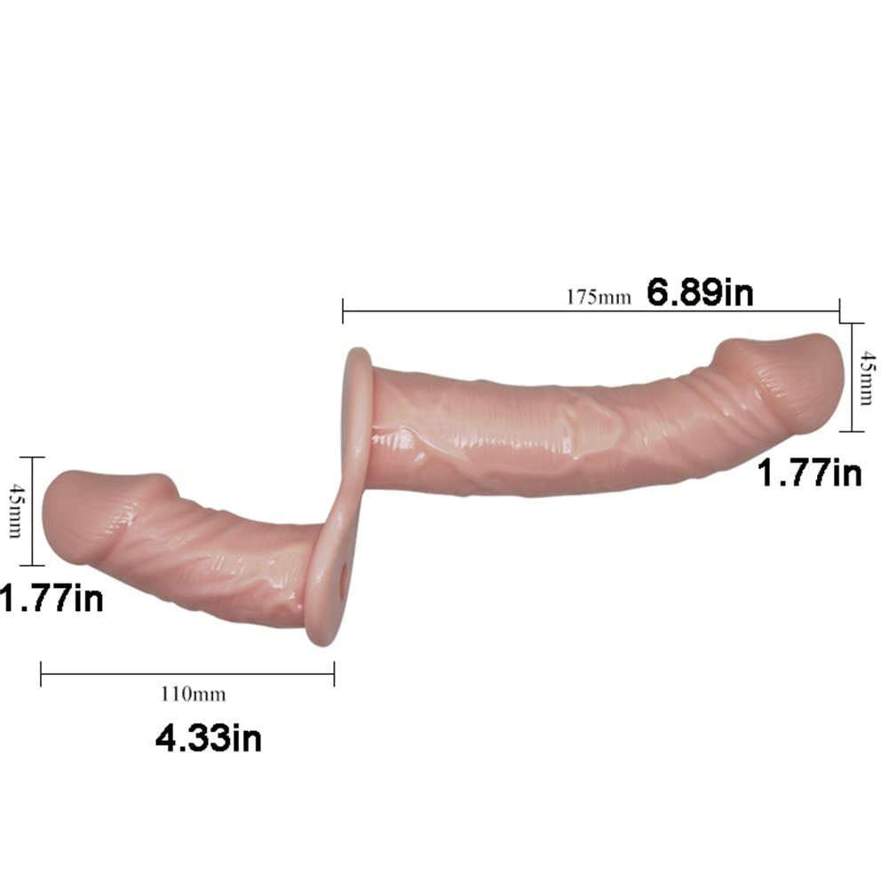 Wearable Harness Simulated Double-Headed Vibrating Dildo