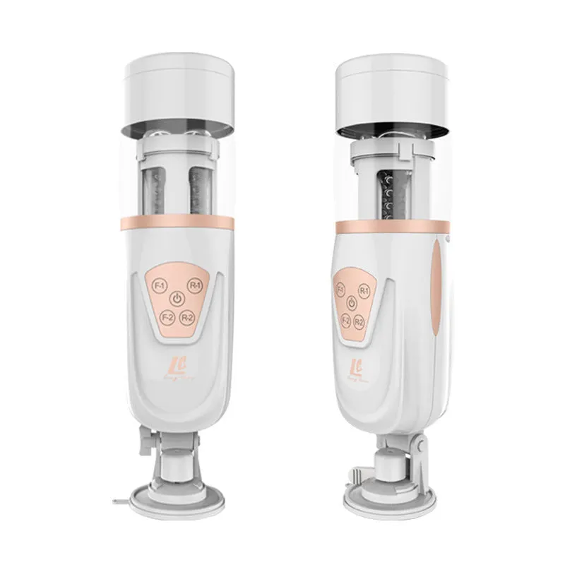 ThunderRush Automatic Telescopic Air Bag Men's Masturbation Cup with 10 Vibrations 5 Speeds 4d Channel with Suction Base