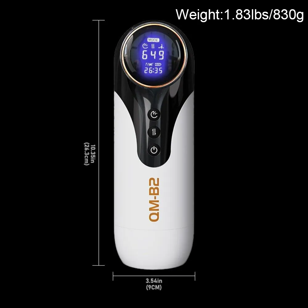 Qm-B2 Automatic Male Masturbator Heating, Piston Retractable 7 Vibrations 3 Strengths Men Sex Toy