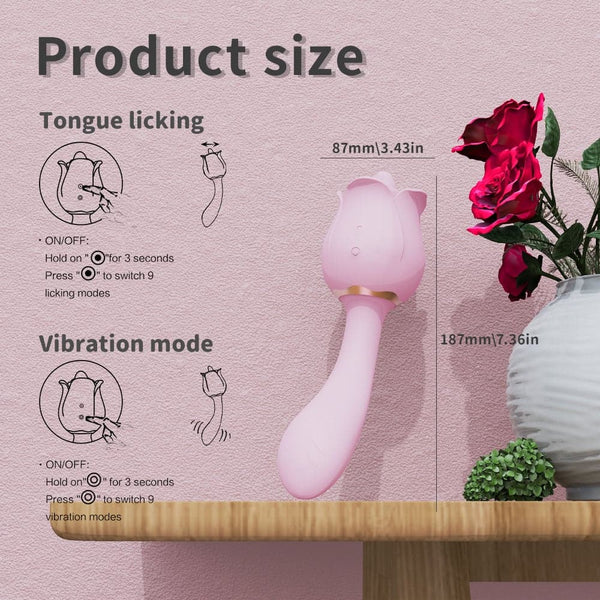 Rose vibrator tongue licking vibrator masturbation stick