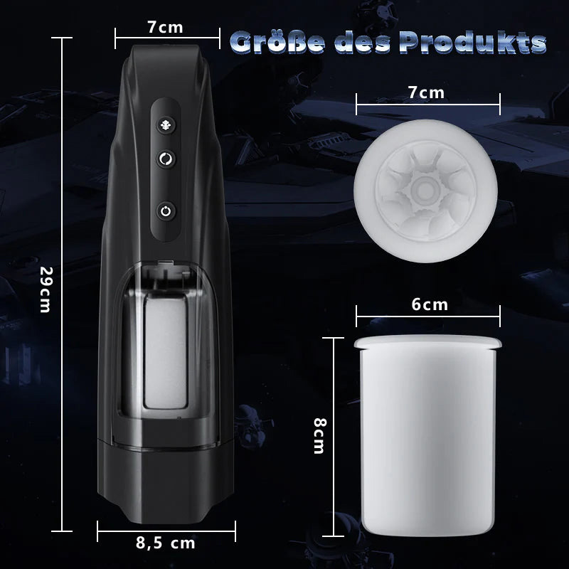 10 Telescopic Rotating Black Wing Male Masturbator