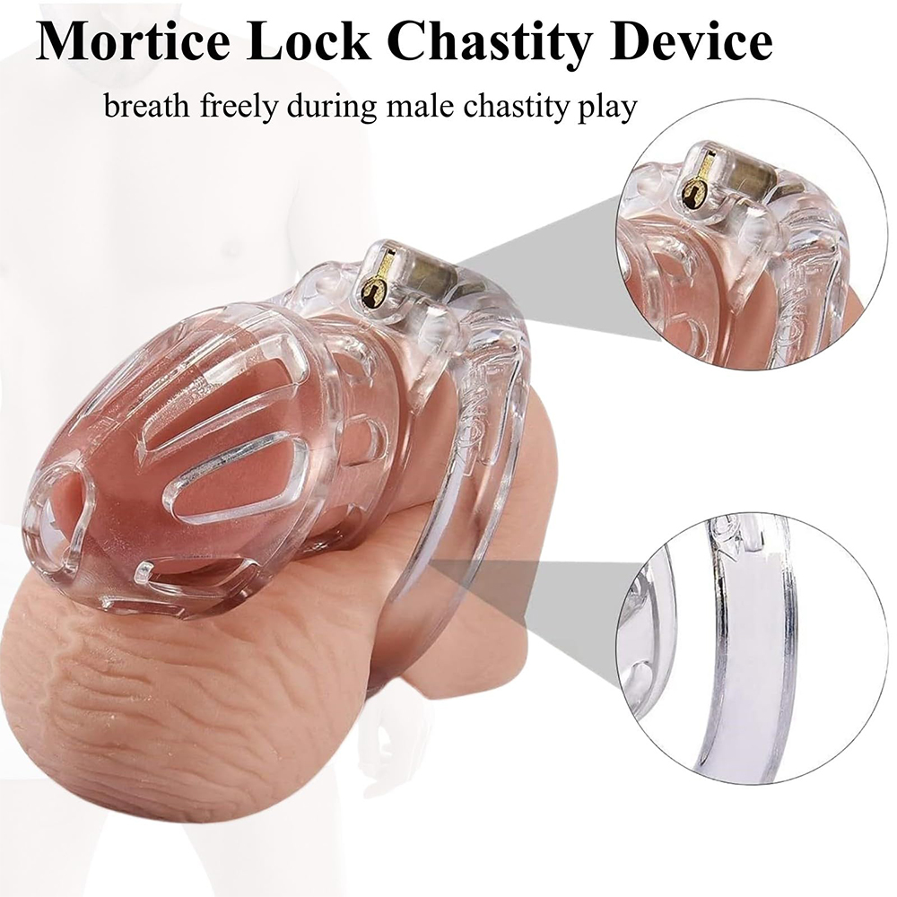 Male Penis Exercise Lightweight Chastity Cage - Adult Sex Toy with 4 Different Size Rings