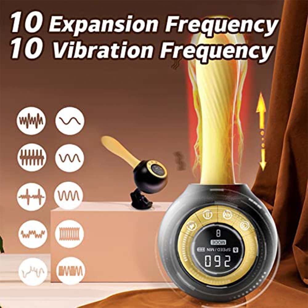 Wireless Remote Control Heated Thrust Vibrator Auto Retractable Realistic Dildo