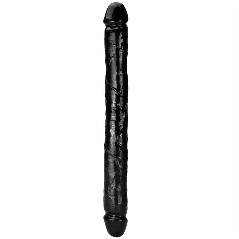18 Inch Black Lesbian Double Ended PVC Dildo