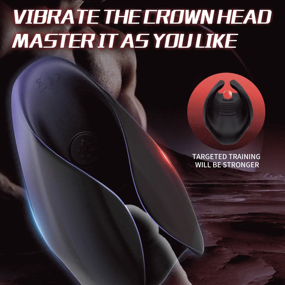 Penis Training Male Masturbator 9 Modes, Vibrating Toy Strokers Glans Trainer Stimulator, Mens Machine Masturbators Adult & Games